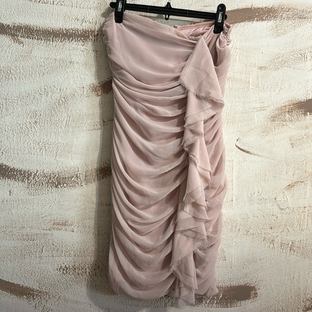 Express Ruched Ruffle Tube Dress - Picture 2 of 6